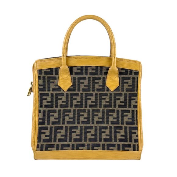 FENDI Brown Leather Zucca Shoulder Bag - Picture 1 of 5